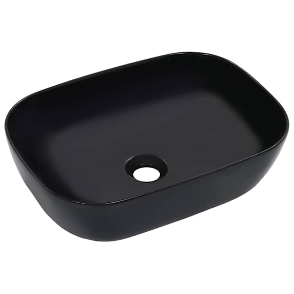 vidaXL valamu, 45,5 x 32 x 13 cm, keraamiline, must