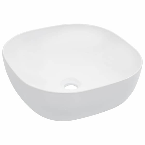 vidaXL valamu, 42,5 x 42,5 x 14,5 cm, keraamiline, valge