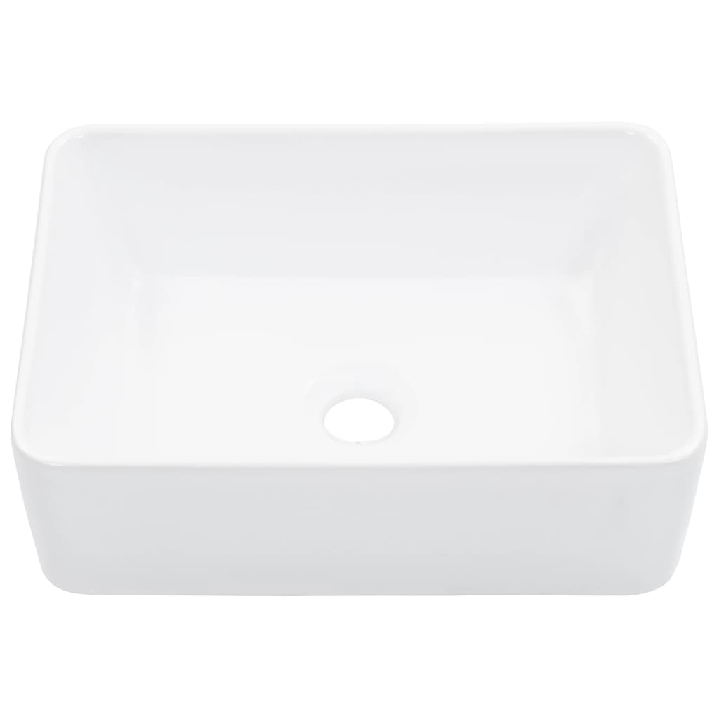 vidaXL Wastafel 40x30x13 cm keramiek wit afbeelding