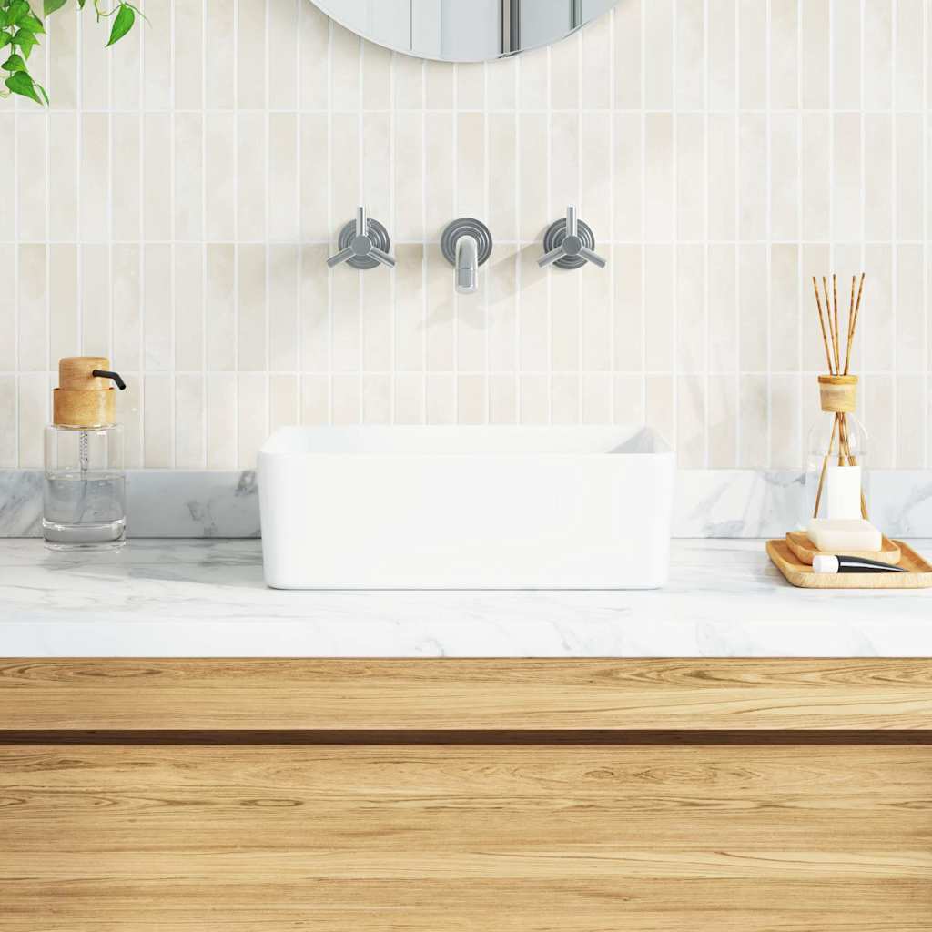 vidaXL Chiuvetă de baie, alb, 40 x 30 x 13 cm, ceramică