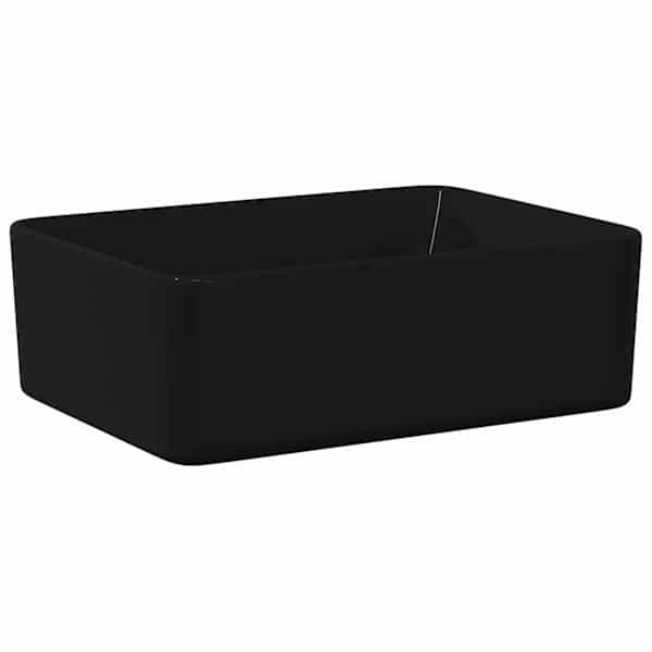 vidaXL valamu, 40 x 30 x 13 cm, keraamiline, must