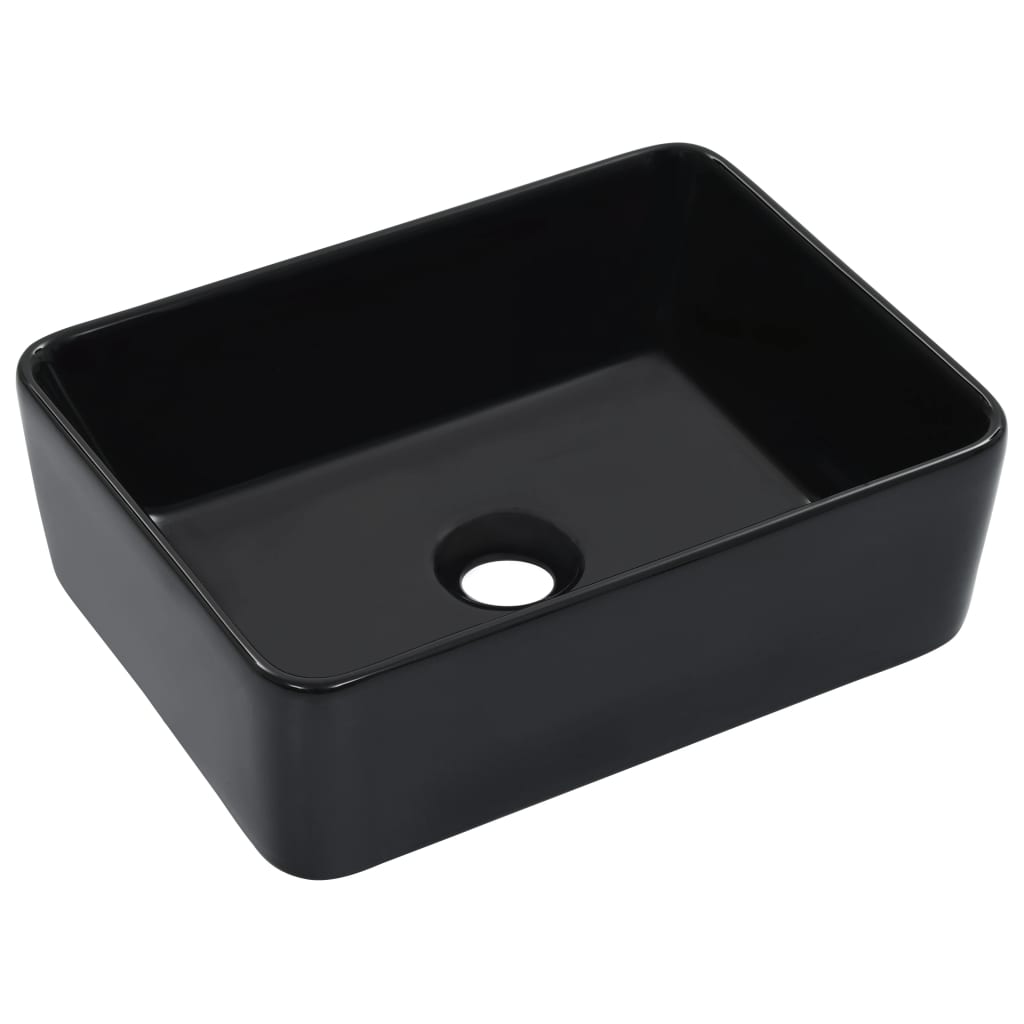 vidaXL Chiuvetă de baie, negru, 40 x 30 x 13 cm, ceramică vidaXL