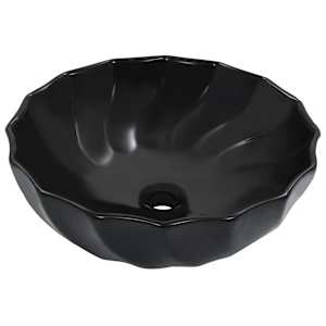 vidaXL valamu, 46 x 17 cm, keraamiline, must