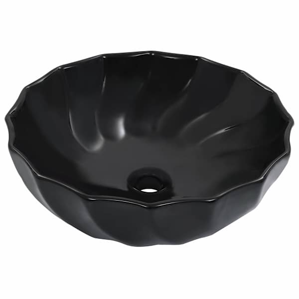 vidaXL valamu, 46 x 17 cm, keraamiline, must