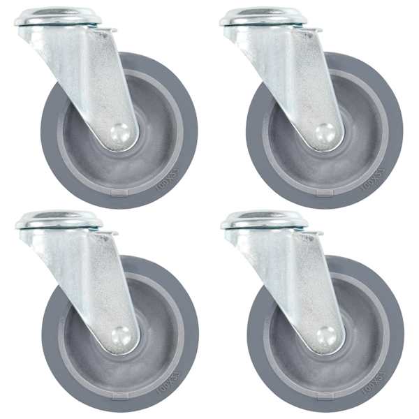 vidaXL poldiaukudega p&ouml;&ouml;rlevad rattad, 4 tk, 100 mm