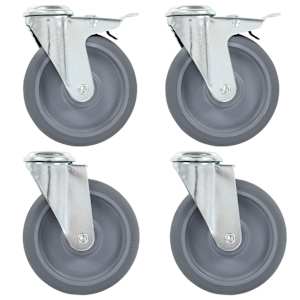 vidaXL poldiaukudega p&ouml;&ouml;rlevad rattad, 4 tk, 125 mm