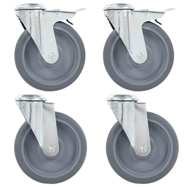 vidaXL poldiaukudega p&ouml;&ouml;rlevad rattad, 4 tk, 125 mm