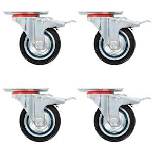 Otočná kolečka s dvojitou brzdou 4 ks 75 mm