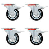 vidaXL Rodas giratórias com travões duplos 4 pcs 75 mm