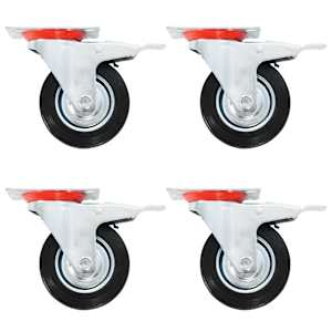 vidaXL p&ouml;&ouml;rlevad rattad topeltpiduritega 4 tk 100 mm