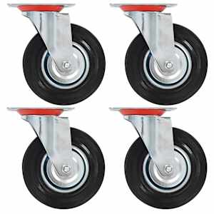 vidaXL poldiaukudega p&ouml;&ouml;rlevad rattad, 4 tk, 125 mm