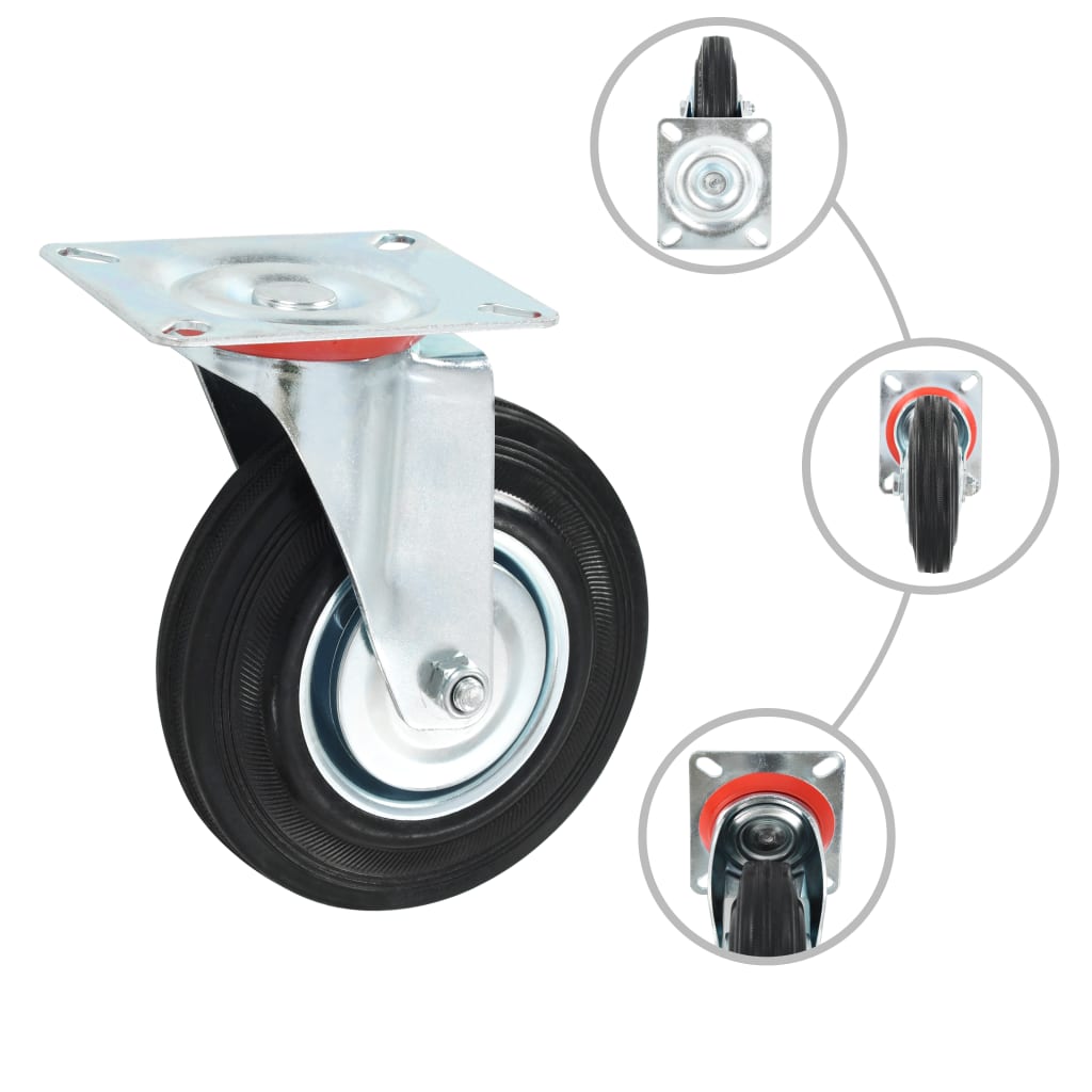 vidaXL 4 db önbeálló görgő 125 mm