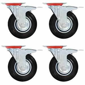 vidaXL p&ouml;&ouml;rlev ratas topeltpiduritega 4 tk 125 mm