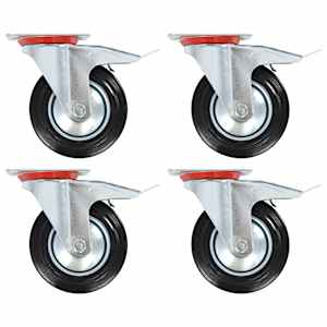 vidaXL p&ouml;&ouml;rlevad rattad topeltpiduritega 4 tk 160 mm