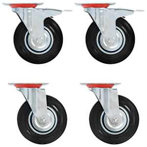 vidaXL poldiaukudega p&ouml;&ouml;rlevad rattad, 4 tk, 125 mm