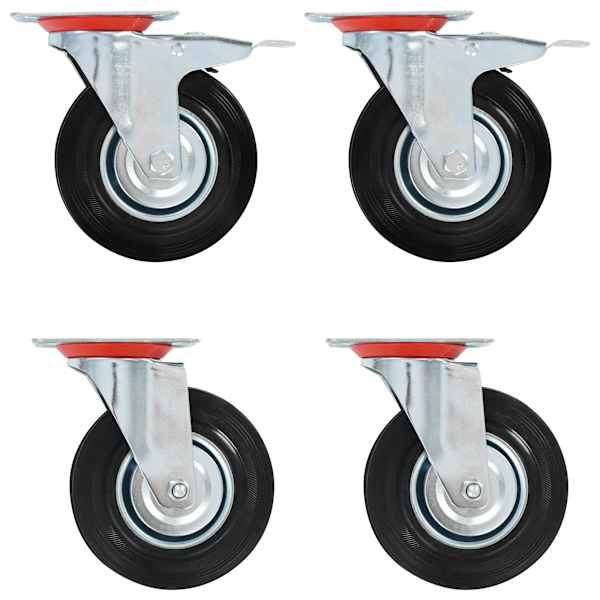 vidaXL poldiaukudega p&ouml;&ouml;rlevad rattad, 4 tk, 125 mm
