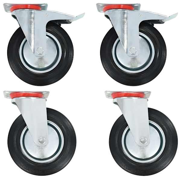 vidaXL p&ouml;&ouml;rlevad rattad 4 tk, 200 mm