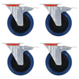 vidaXL Rodas giratórias com travões duplos 4 pcs 125 mm