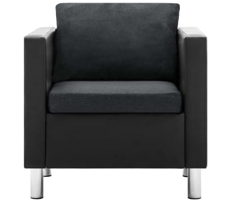 vidaXL sofasæt i 2 dele kunstlæder sort og mørkegrå