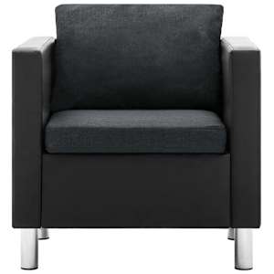 vidaXL Sofos komplektas, 2d., dirbtinė oda, juod. ir tams. pilkos sp.