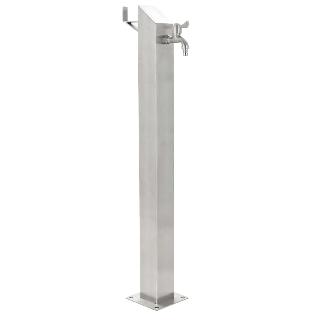 vidaXL Garten-Wassersäule Edelstahl Quadratisch 95 cm