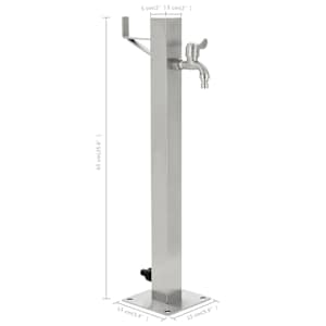 Zahradní sloupek na vodu nerezová ocel čtvercový 65 cm - obrázek 8