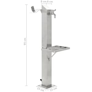 Zahradní sloupek na vodu nerezová ocel čtvercový 95 cm - obrázek 9
