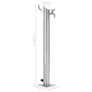 Zahradní sloupek na vodu nerezová ocel kulatý 95 cm - obrázek 8