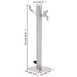 Zahradní sloupek na vodu nerezová ocel kulatý 65 cm - obrázek 8