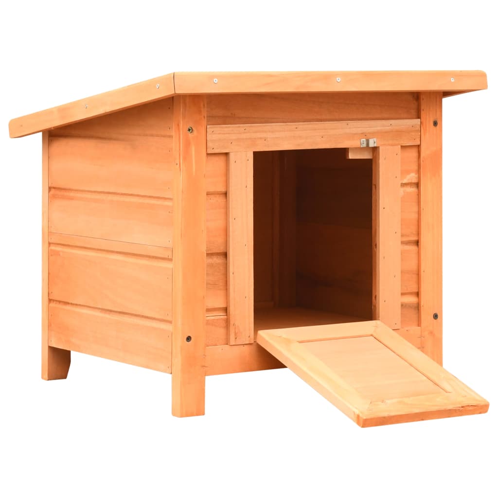 Image of vidaXL Cat House Solid Pine & Fir Wood 50x46x43.5 cm