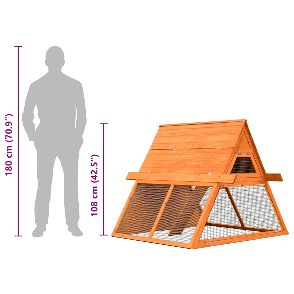 kaninbur 152x128x108 cm massivt fyrre- og grantræ - Billede 10