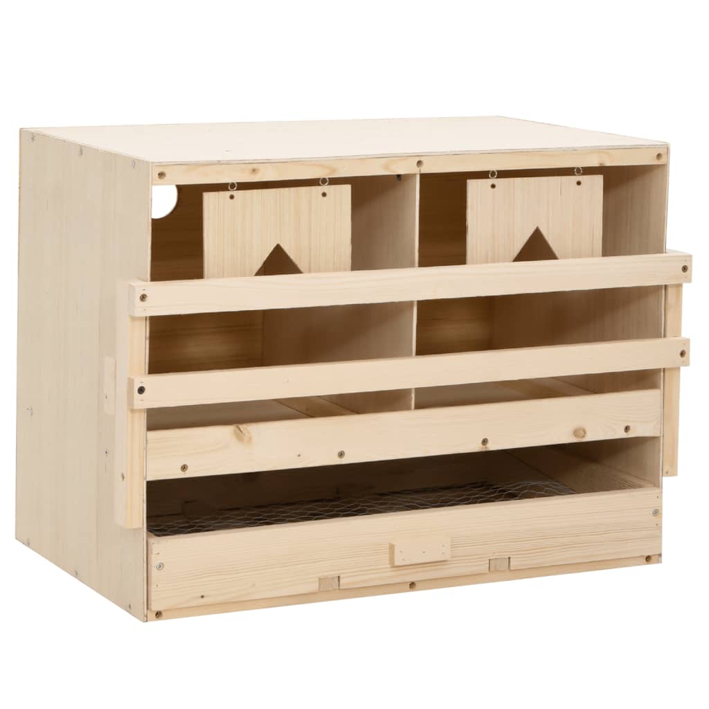 vidaXL Cuibar găini cu 2 compartimente, 63x40x45 cm, lemn masiv pin
