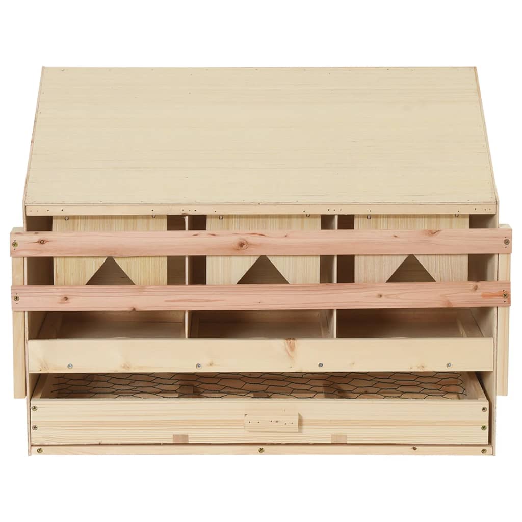 vidaXL Cuibar găini cu 3 compartimente, 72x33x54 cm, lemn masiv pin