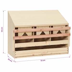Snáškové hnízdo 3 boxy 72 x 33 x 54 cm masivní borové dřevo - obrázek 7