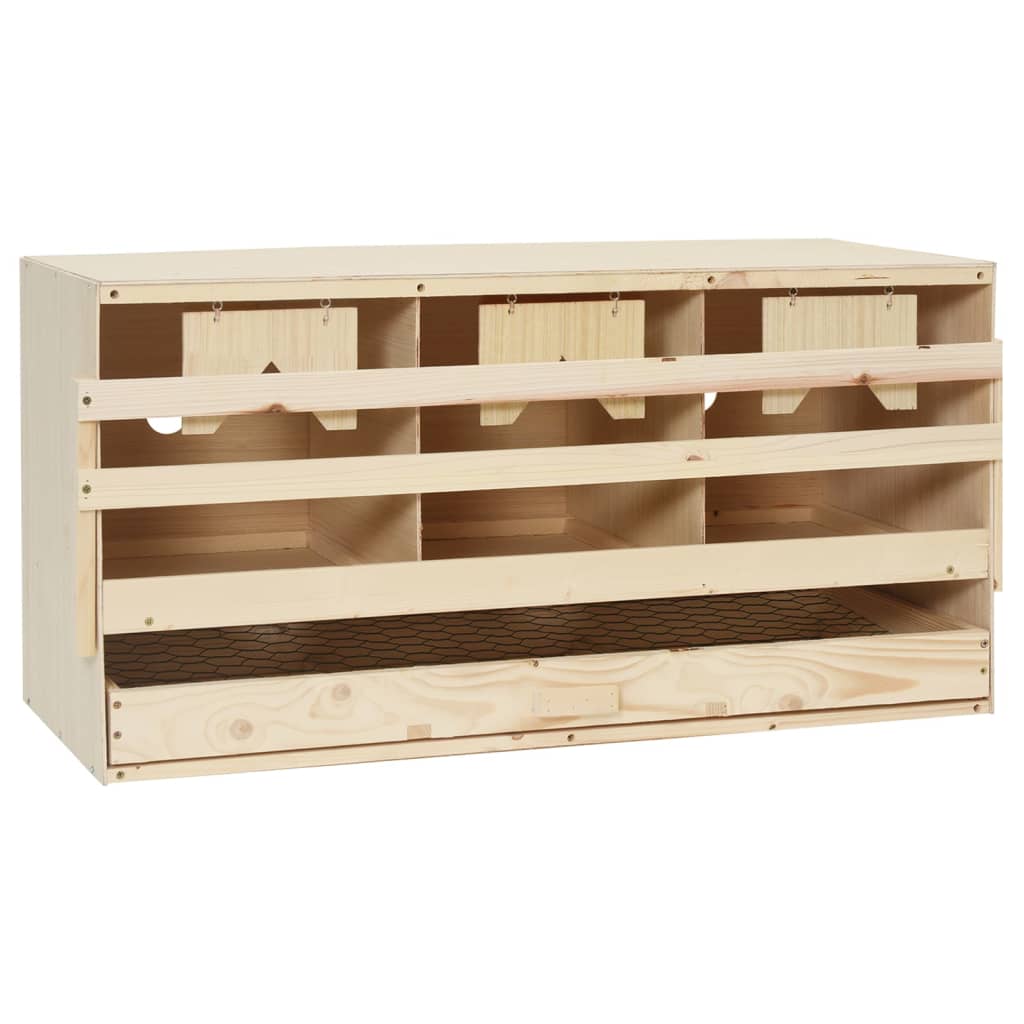vidaXL Cuibar găini cu 3 compartimente, 72x33x38 cm, lemn masiv pin vidaxl.ro