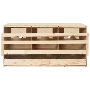 Snáškové hnízdo 3 boxy 72 x 33 x 38 cm masivní borové dřevo - obrázek 4