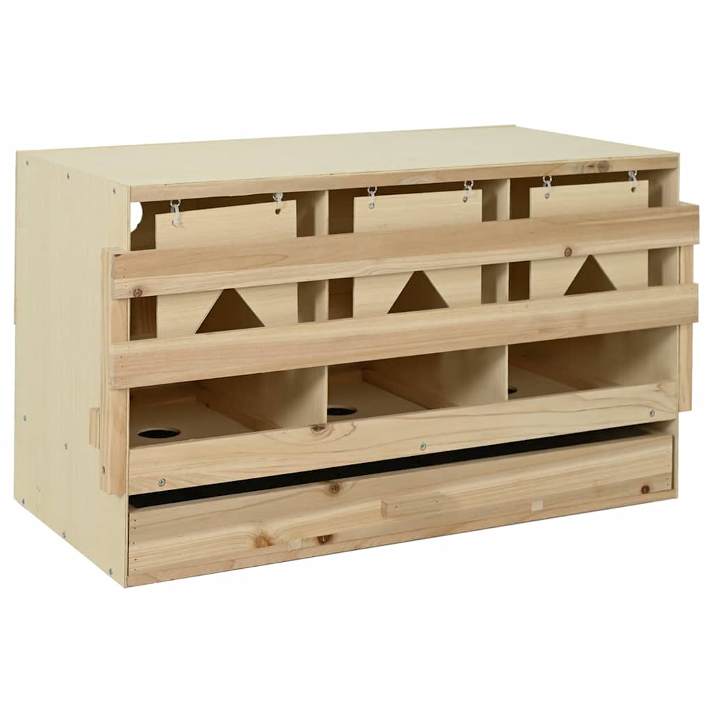 vidaXL Cuibar găini cu 3 compartimente, 96x40x45 cm, lemn masiv pin