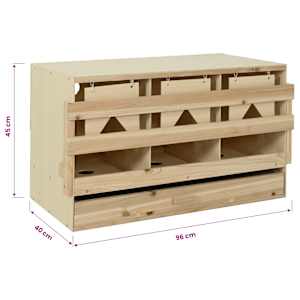 Snáškové hnízdo 3 boxy 96 x 40 x 45 cm masivní borovice - obrázek 10