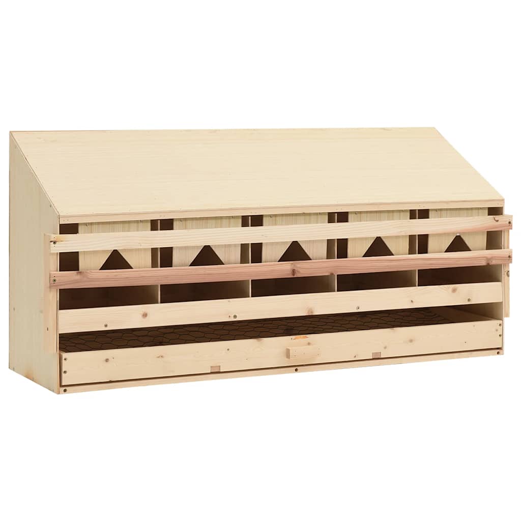 vidaXL Snáškové hnízdo 5 boxů 117 x 33 x 54 cm masivní borové dřevo