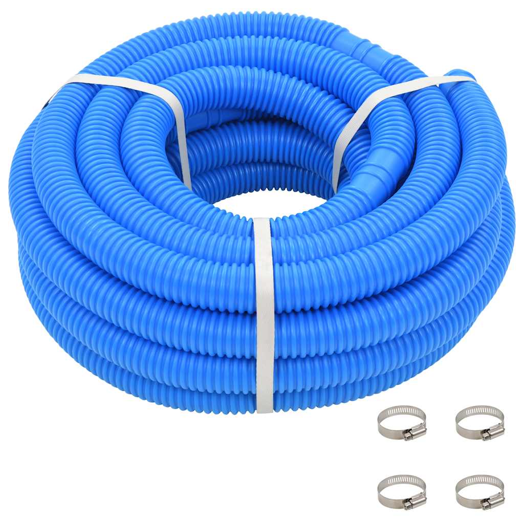 vidaXL Bazénová hadice se svorkami modrá 38 mm 12 m
