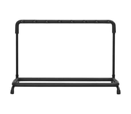 vidaXL 7 ģitāru statīvs, melns tērauds