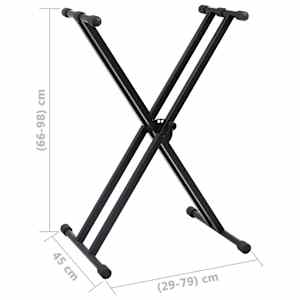 Set dvojitého stojanu na klávesy a stolička černý - obrázek 10