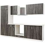 vidaXL Kitchen Cabinet Unit Set 7 pcs with Range Hood Wenge Look 270cm