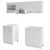 vidaXL Keukenkastenset 200 cm hoogglans wit