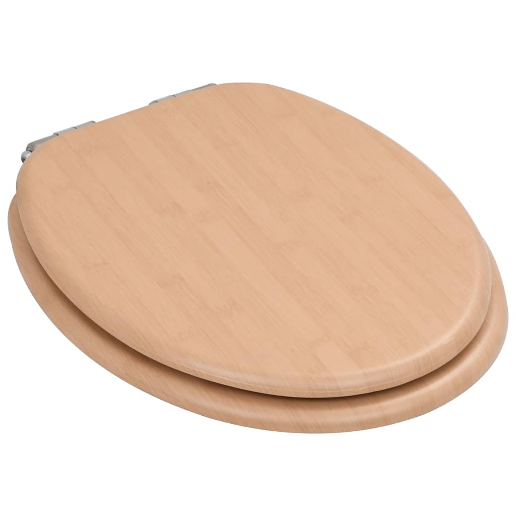 Thumbnail - vidaXL Toilettensitz mit Soft-Close-Deckel MDF Bambus-Design