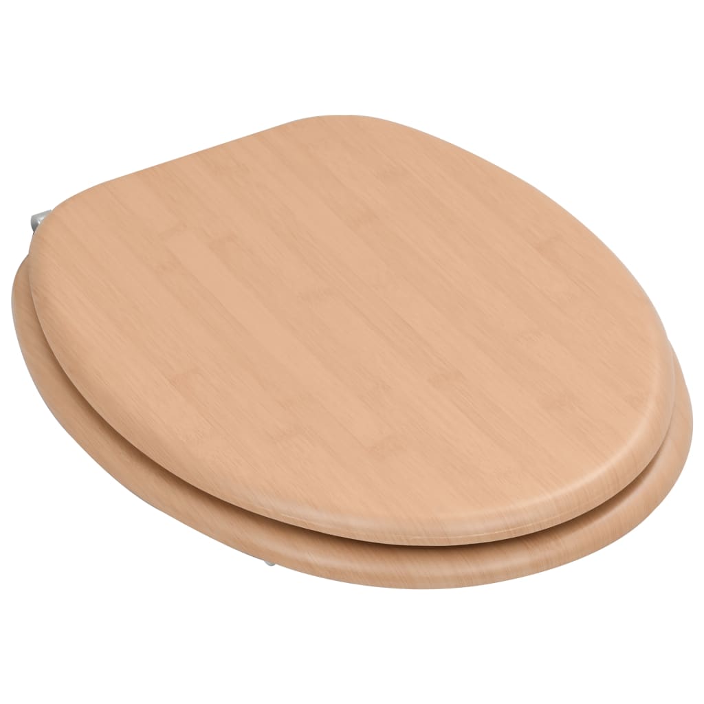 Thumbnail - vidaXL Toilettensitz mit Deckel MDF Bambus-Design