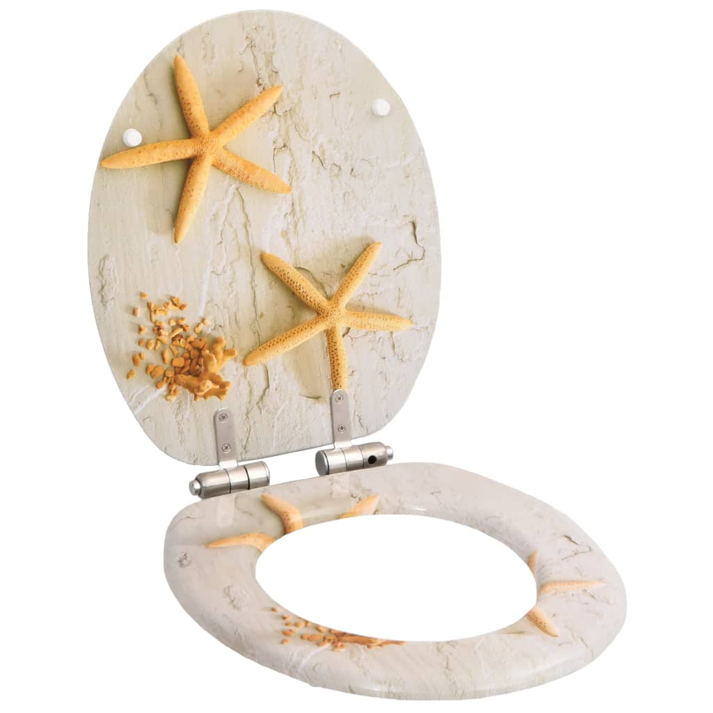 WC Toilet Seat with MDF Lid Bathroom Soft-close Toilet Seat Accessories vidaXL
