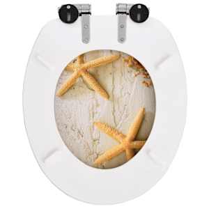 WC sedátko s funkcí pomalého sklápění MDF motiv mořské hvězdice - obrázek 5