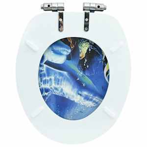 WC sedátko s funkcí pomalého sklápění MDF motiv delfínů - obrázek 7