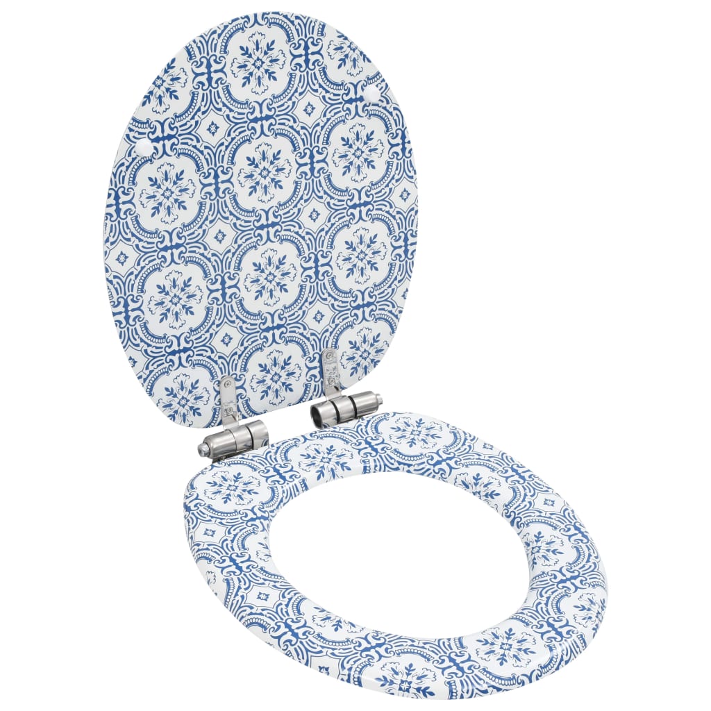 WC Toilet Seat with MDF Lid Bathroom Soft-close Toilet Seat Accessories vidaXL
